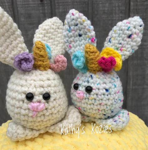Crocheted Unicorn Egg Bunnies